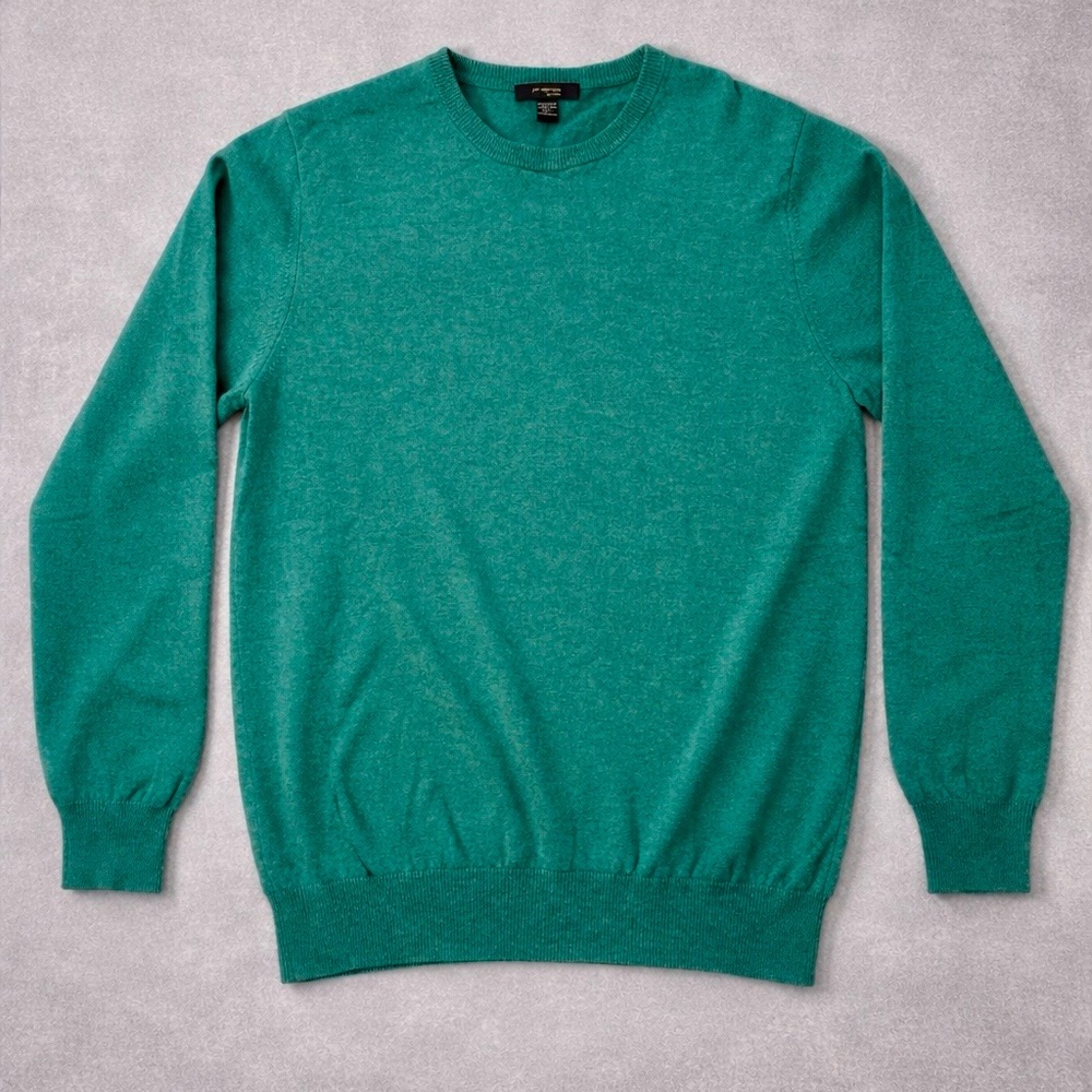 Just Cashmere By Forte 100% CASHMERE Pullover SWEATER Green SIZE L